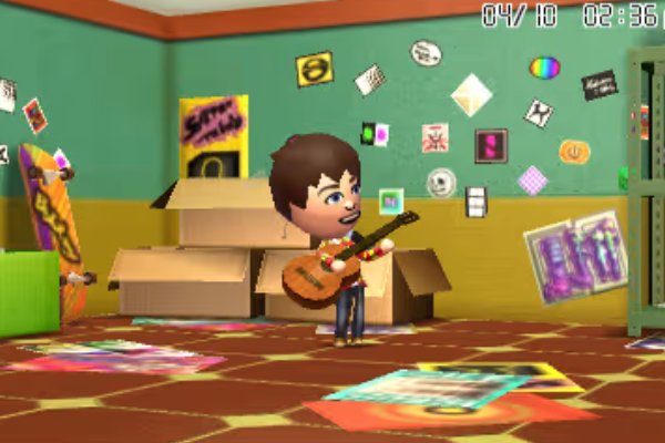 Mii character customization screen with personality sliders